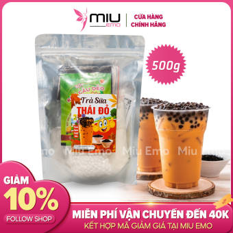 Set Nguyên Liệu Làm Trà Sữa Thái Đỏ Xanh Siêu To Khổng Lồ Miu Emo