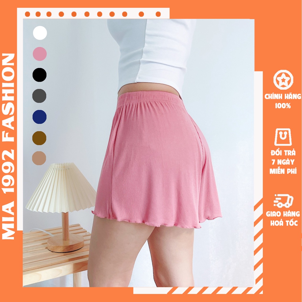 Quần đùi short nữ MIA 1992 - quần sooc nữ mặc ở nhà mùa hè chất len tăm lạnh siêu mềm mịn mặc mát