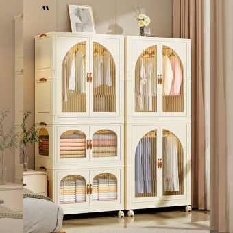 Tủ Quần Áo Trẻ Em Lắp Ghép Gấp Gọn Có Bánh Xe, Tủ Đựng Đồ Cho Bé Để Đồ Chơi, Sách, Sữa, Bỉm Chia Ngăn Nhựa PP Cao Cấp