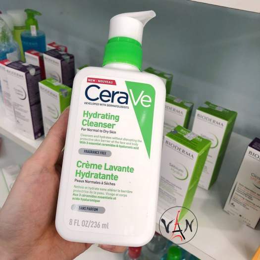Sữa rửa mặt cerave hydrating cleanser dành cho da thường và da khô 236ml - Phiên bản Pháp