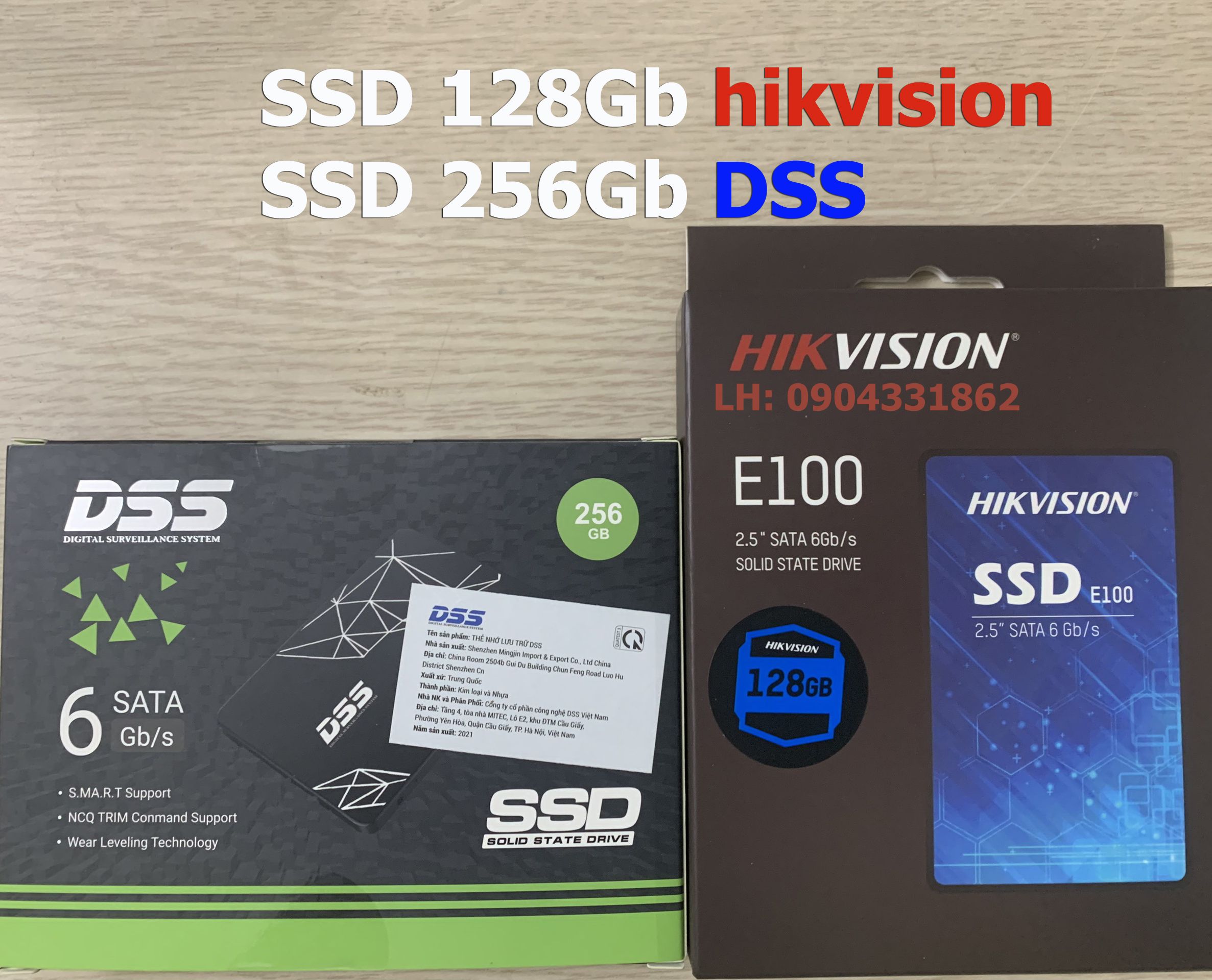 Ổ ssd 128gb và 256gb hikvision, dss bảo hành 2 năm