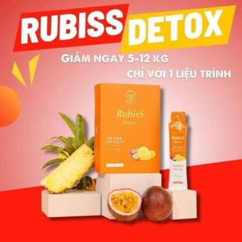 Nước trái cây Giảm cân rubiss detox - Hộp 12 gói Chính hãng, tem lớp bạc đầy đủ để kiểm tra tin nhắn tổng đài