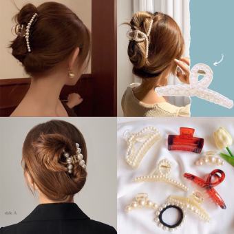 Kẹp Tóc Càng Cua ( 8 Kiểu ) Đính Ngọc Trai Phong Cách Hàn Quốc