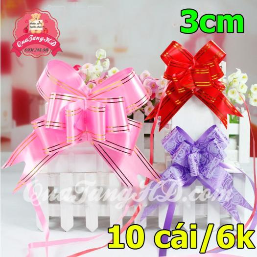 Nơ rút gói quà tết, trang trí lễ sinh nhật, làm hoa 5cm, 3cm, 1.8cm, 1.2cm siêu đẹp giá sỉ HD Gift