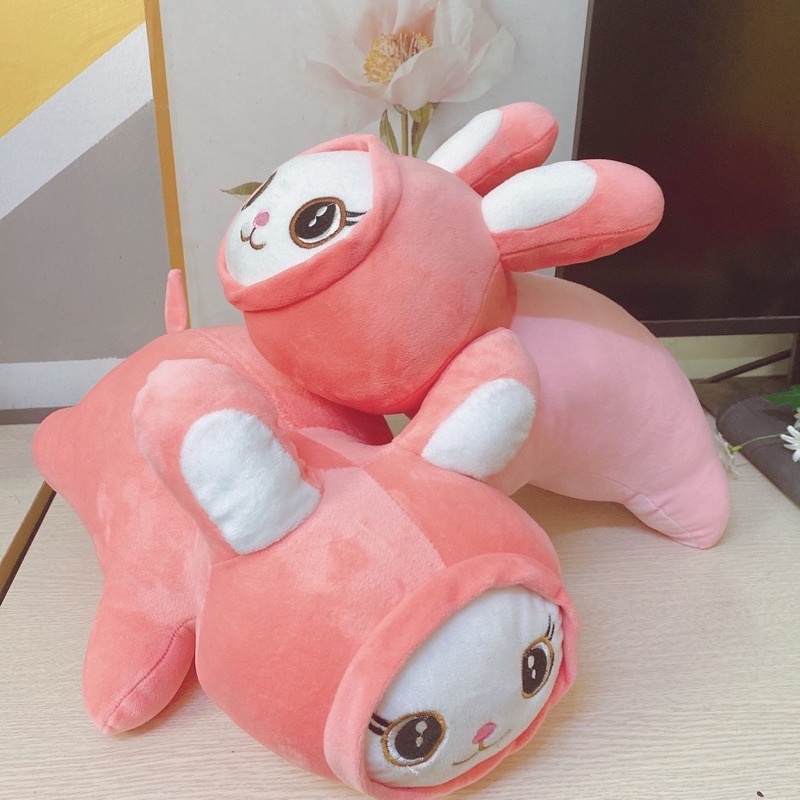 Đồ chơi cho bé thú nhồi bông hình con thỏ nằm đáng yêu 40cm