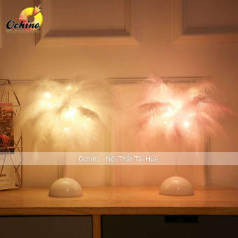 Đèn Lông Vũ, Đèn Ngủ Để Bàn Trang Trí Siêu Xinh (Hàng Có Sẵn)