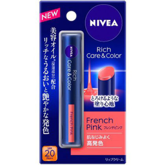 Son dưỡng môi có màu Nivea Nhật Bản Rich Care And Color SPF20 PA++ - (French Pink)
