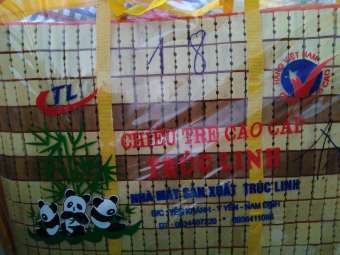 Chiếu trúc/ chiếu tre 1m8*2m hạt vàng không viền Trúc Linh hàng Việt Nam