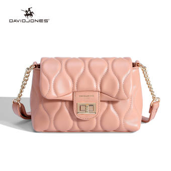 David Jones Paris women crossbody bag pu leather female handbag small chain lady shoulder bag