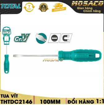 Tua vít dẹp TOTAL THTDC2146 thiết kế xoay linh hoạt. Tua vít Total với chất liệu thép 40Cr, thiết kế đuôi tròn, đường kính trục tua vít 5.0 mm, chiều dài 100mm, đóng gói trong túi nilon bảo hành 6 tháng - MOSACO