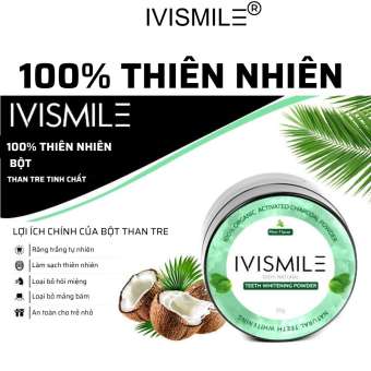 Than hoạt tính trắng răng bột than tre IVISMILE (30g) - Trắng răng với than hoạt tính bột than tre giúp răng trắng chắc men