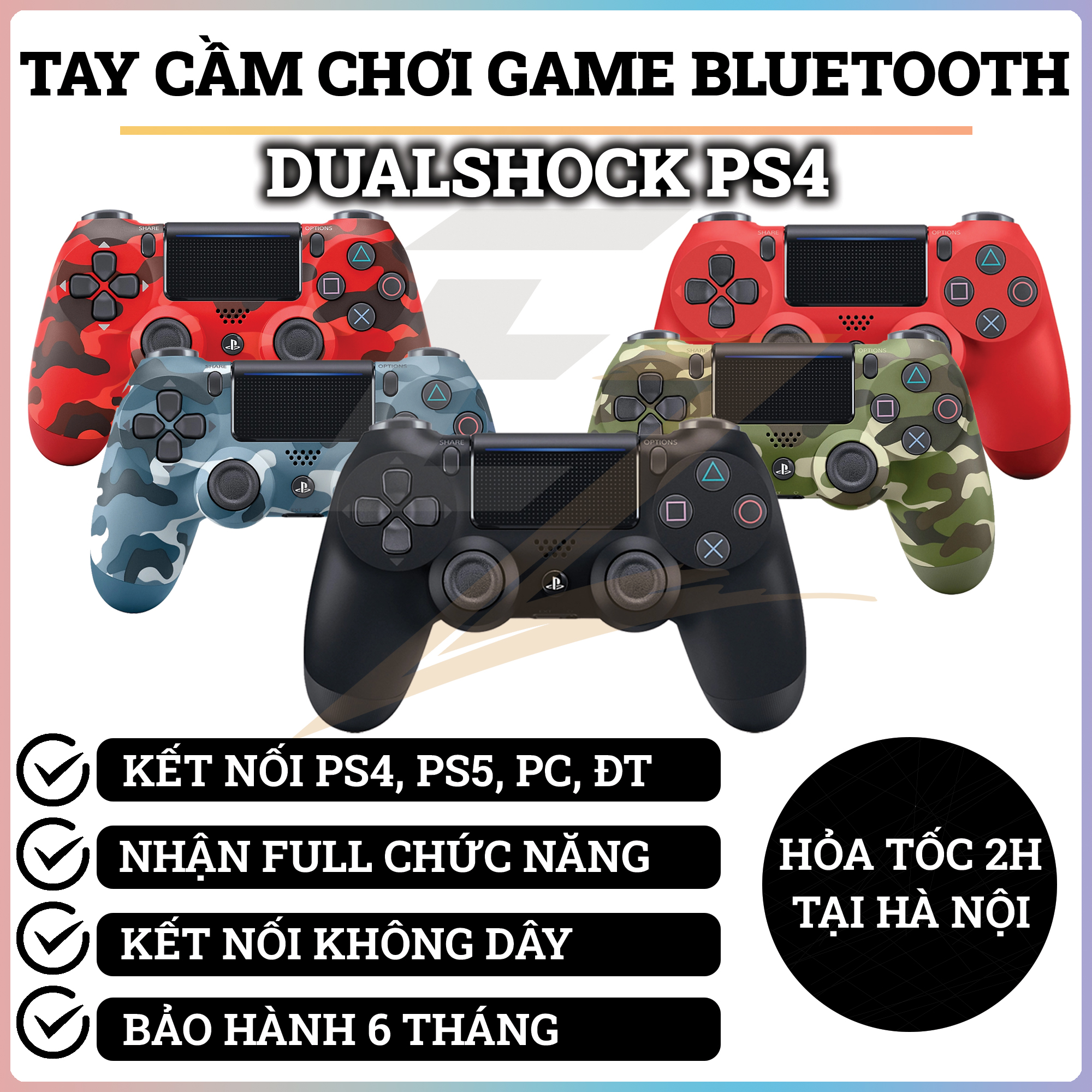 Tay Cầm Chơi Game Không Dây Dualshock PS4 Hỗ Trợ Bluetooth, Kết Nối Với PC, PS4, PS4, Điện Thoại, Máy Tính Bảng | EZPC