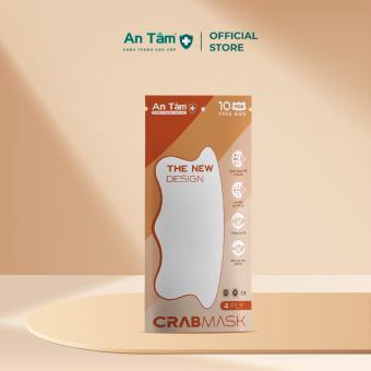 Khẩu trang cua CRABMASK người lớn 4 lớp Giấy kháng khuẩn và Vải không dệt - AN TÂM - Túi 10 cái