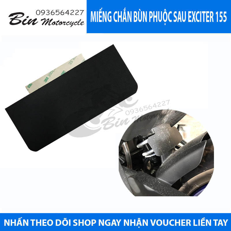 Miếng dán keo 3m chắn bùn phuộc sau exciter 155 vva