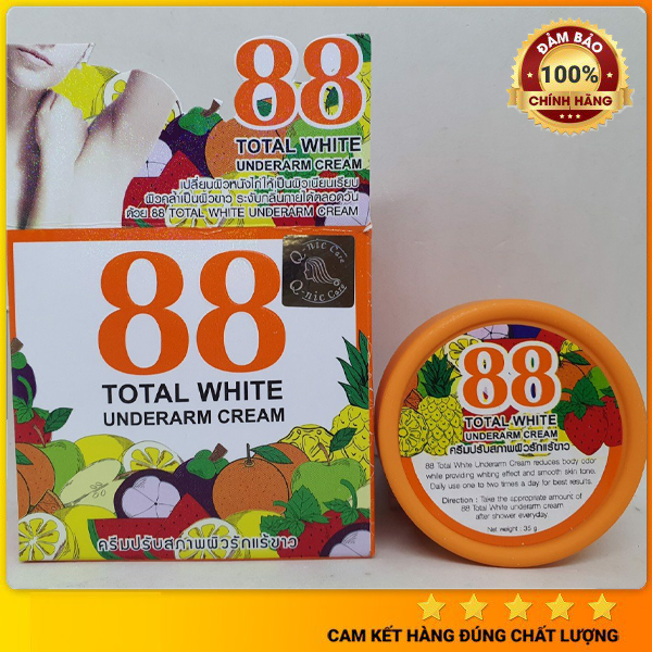 Kem giảm thâm nách 88 total white thái lan 35g – dưỡng ẩm tốt, giảm đốm thâm, giảm sạm đen làm trắng đều màu cho vùng da nách, khủy tay, chân, bikini hiệu quả, se khít lỗ chân lông