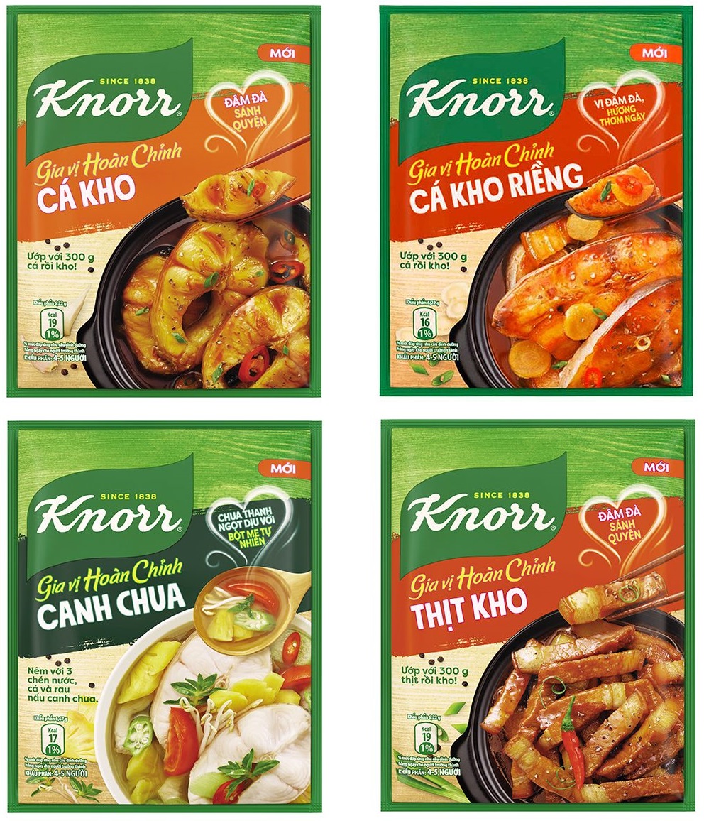 Gói gia vị hoàn chỉnh knorr thịt kho cá kho canh chua 28g