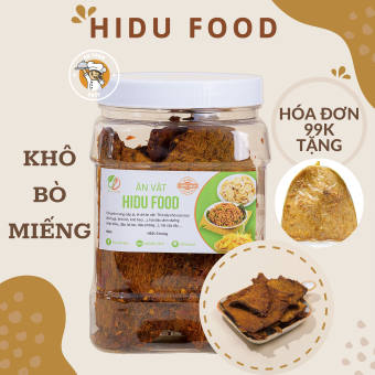 Khô bò miếng mềm củ chi 500gr vị cay ít gân HiDu Food