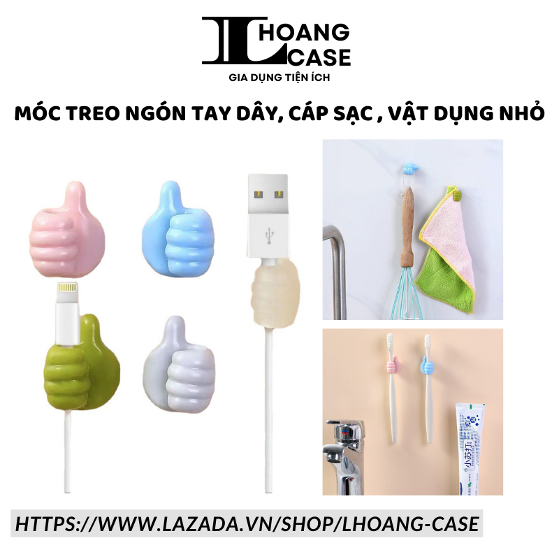 Móc treo ngón tay dễ thương , móc treo dây cáp sạc đồ vật nhỏ gọn , vật dụng đa năng