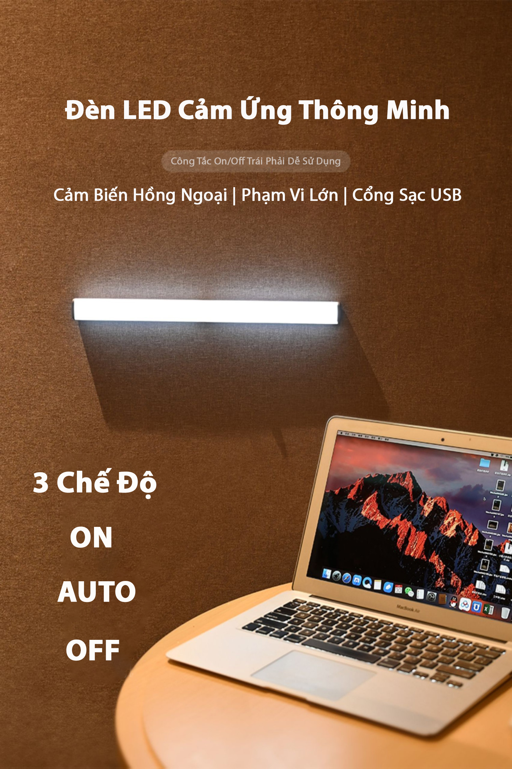 Đèn LED cảm ứng thông minh dạng thanh dài nhiệt độ màu 4000k có thể dán /treo ở mọi vị trí cảm biến hồng ngoại cơ thể con người đi qua là sáng đèn phạm vi chiếu sáng rộng thời gian sử dụng lâu tiết kiệm điện