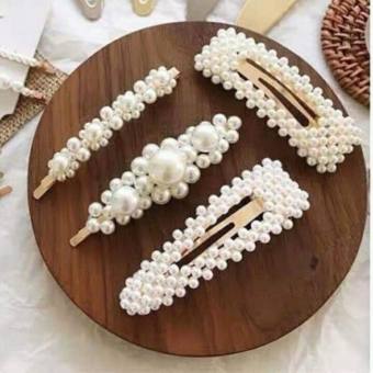 Bộ 4 cặp tóc mái đính ngọc trai Hàn Quốc Siêu Xinh
