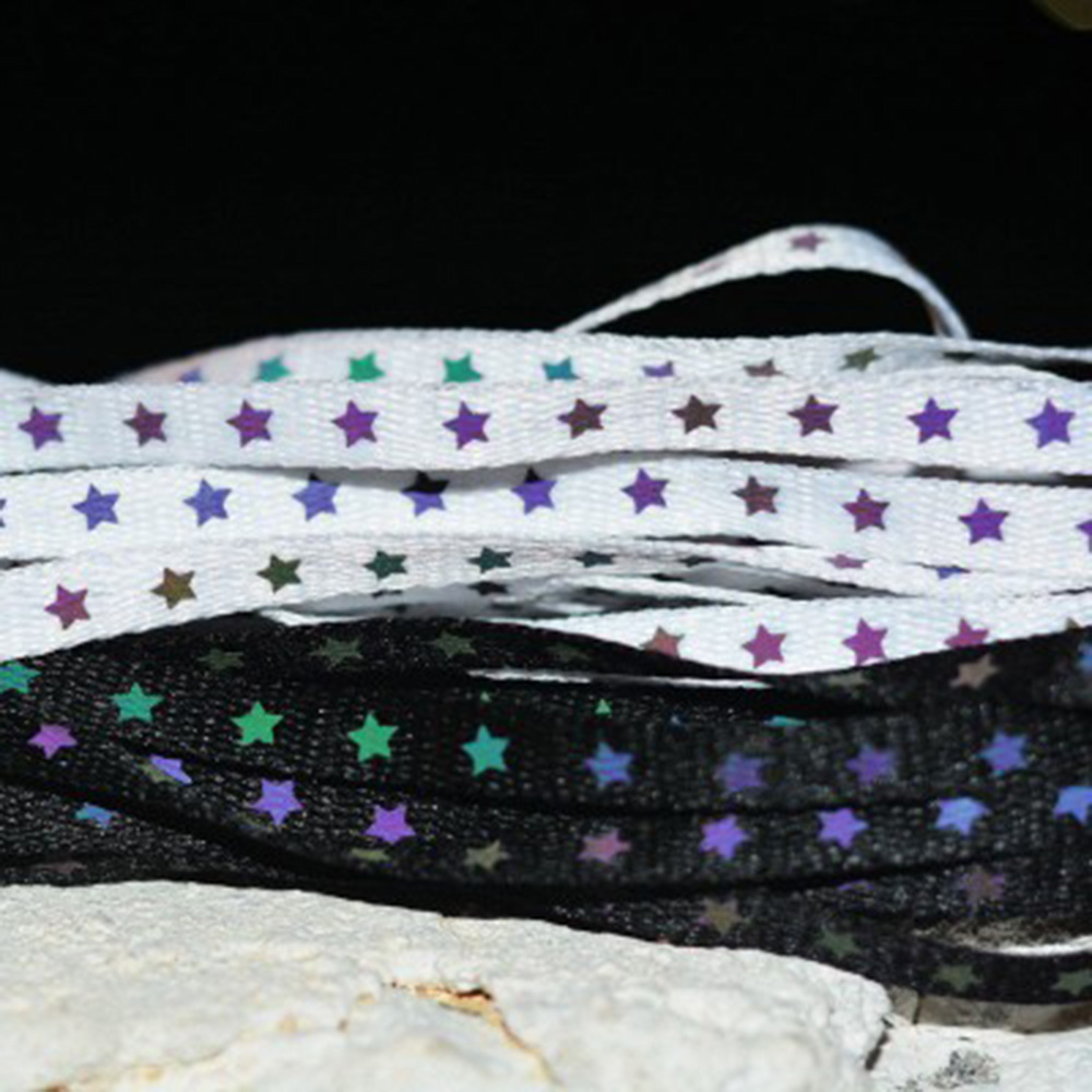 AL 1Pair Reflective Shoelaces 120cm 140cm Runner Shoe Laces Safety Luminous Glowing Shoelaces Unisex for Sport Shoe Strings (1)