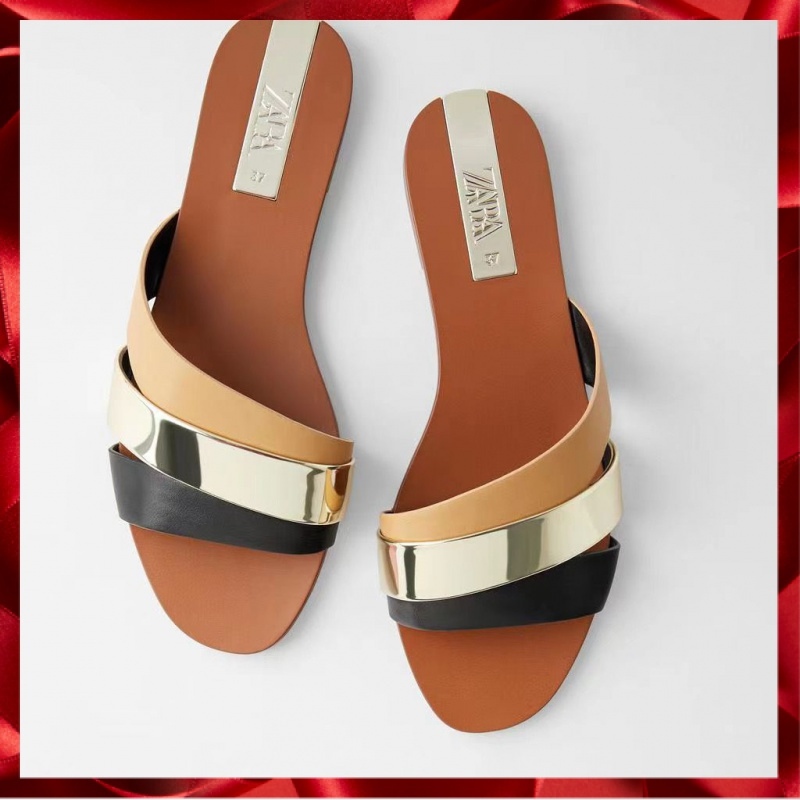 zara flat white sandals