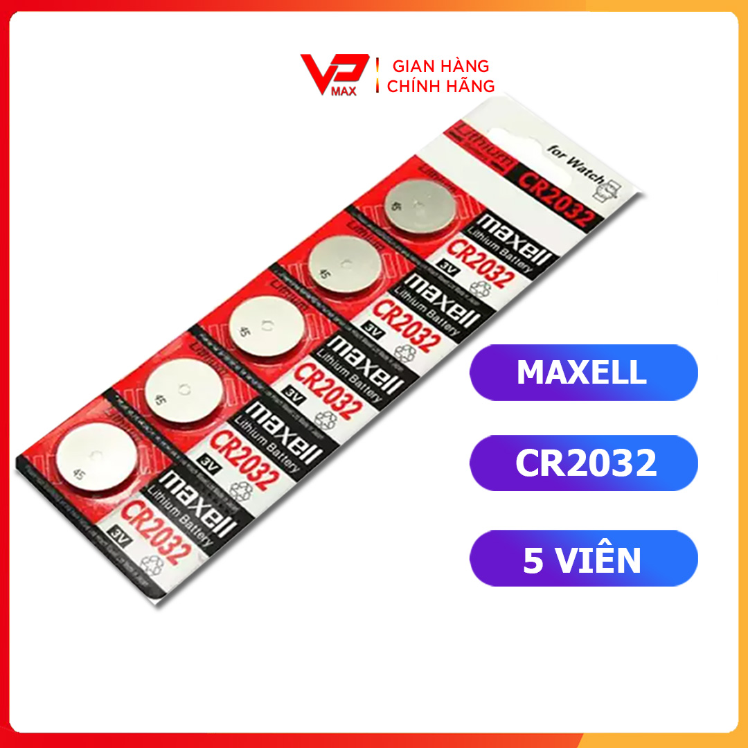 Combo 5 Viên Pin CMOS Máy Tính Maxell CR2032 Lithium 3V dùng cho cmos cân điện tử máy tiểu đường đồng hồ remote điều khiển... - VPMAX