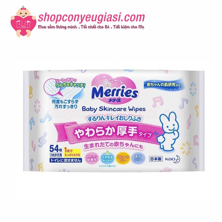 Khăn giấy ướt merries nhật bản 54 tờ