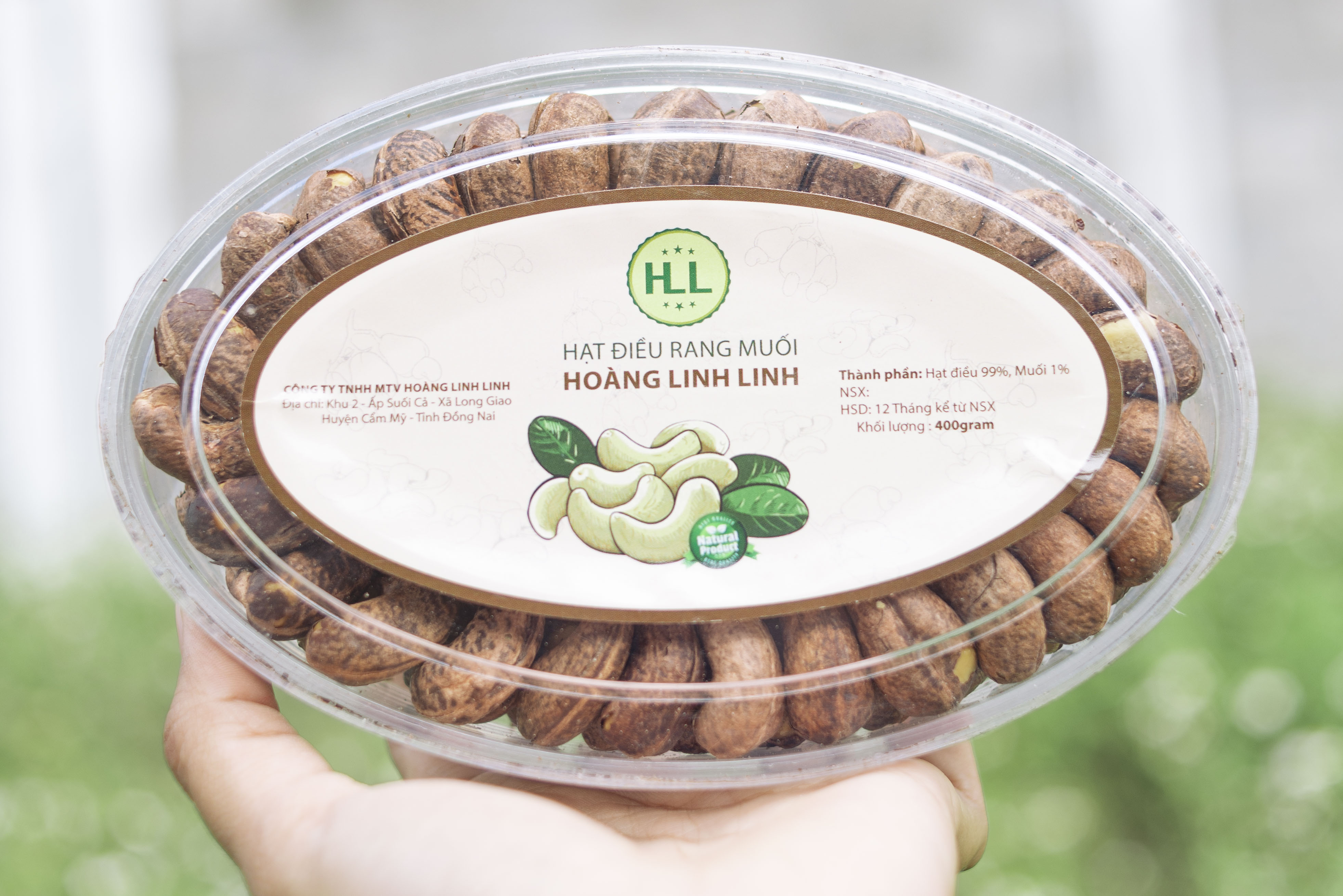  Hộp xoài xếp hoa 400g - Hạt điều A  size to Hoàng Linh Linh thơm ngon giòn béo rang mới hàng ngày 