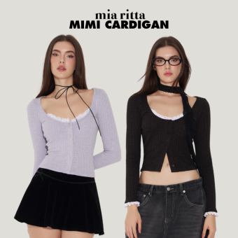 Áo khoác len Mimi Cardigan Mia Ritta A2176 - Áo khoác cardigan dài tay phối ren cài khuy