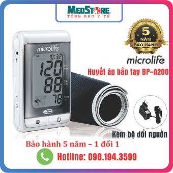 Máy đo huyết áp bắp tay Microlife BP A200 Thụy Sĩ- Bảo hành 5 năm chính hãng - TBYT Medstore