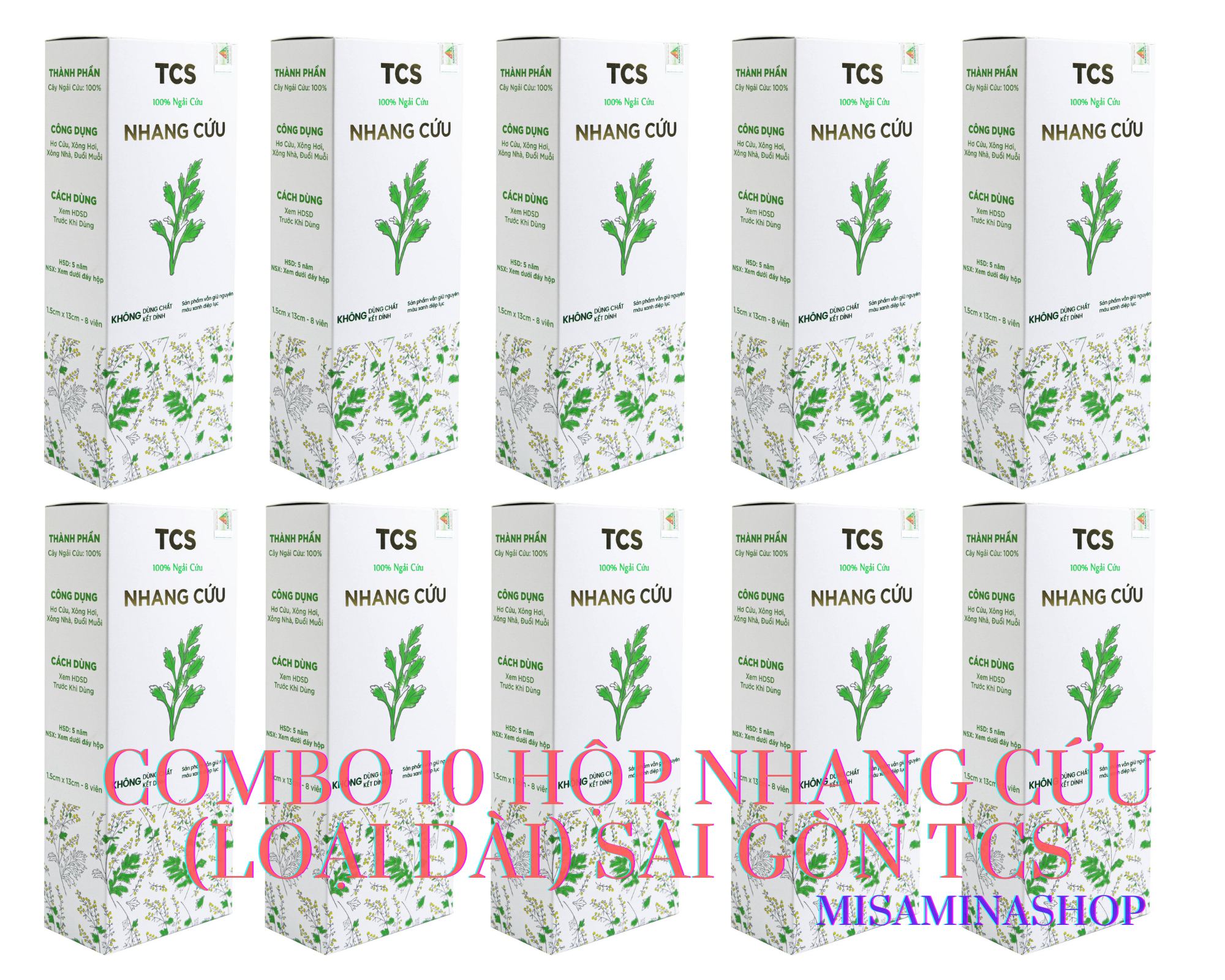 Combo 10 hộp nhang cứu ngải tcs - nhang ngải cứu - điếu ngải cứu