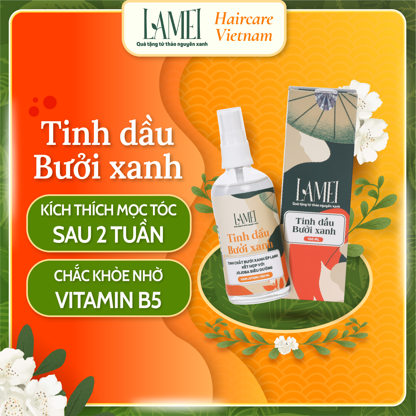 Kích Mọc Tóc Tinh Dầu Bưởi Xanh Lamei 100ml