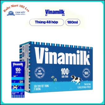 Thùng 48 hộp sữa tươi Vinamilk 180ml