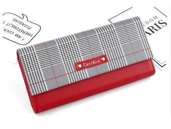 Bóp ví nữ kẻ Caro phối màu cầm tay cao cấp - Mẫu mới(màu hồng đậm, đen, hồng phấn và xanh dương)