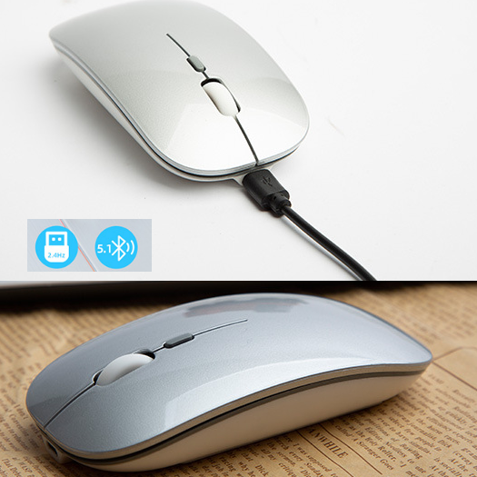 Chuột không dây sạc điện Bluetooth cao cấp - Chuột không dây Wireless 2.4GHz và Bluetooth 5.1 độ nhạy cao BẢO HÀNH TỐT NHẤT_Chuột sạc điện