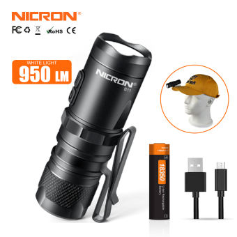 Đèn pin bỏ túi mini Nicron 10W cường độ 950LM với 6 chế độ chiếu sáng có cổng USB sạc lại và chống nước EDC B11 - INTL