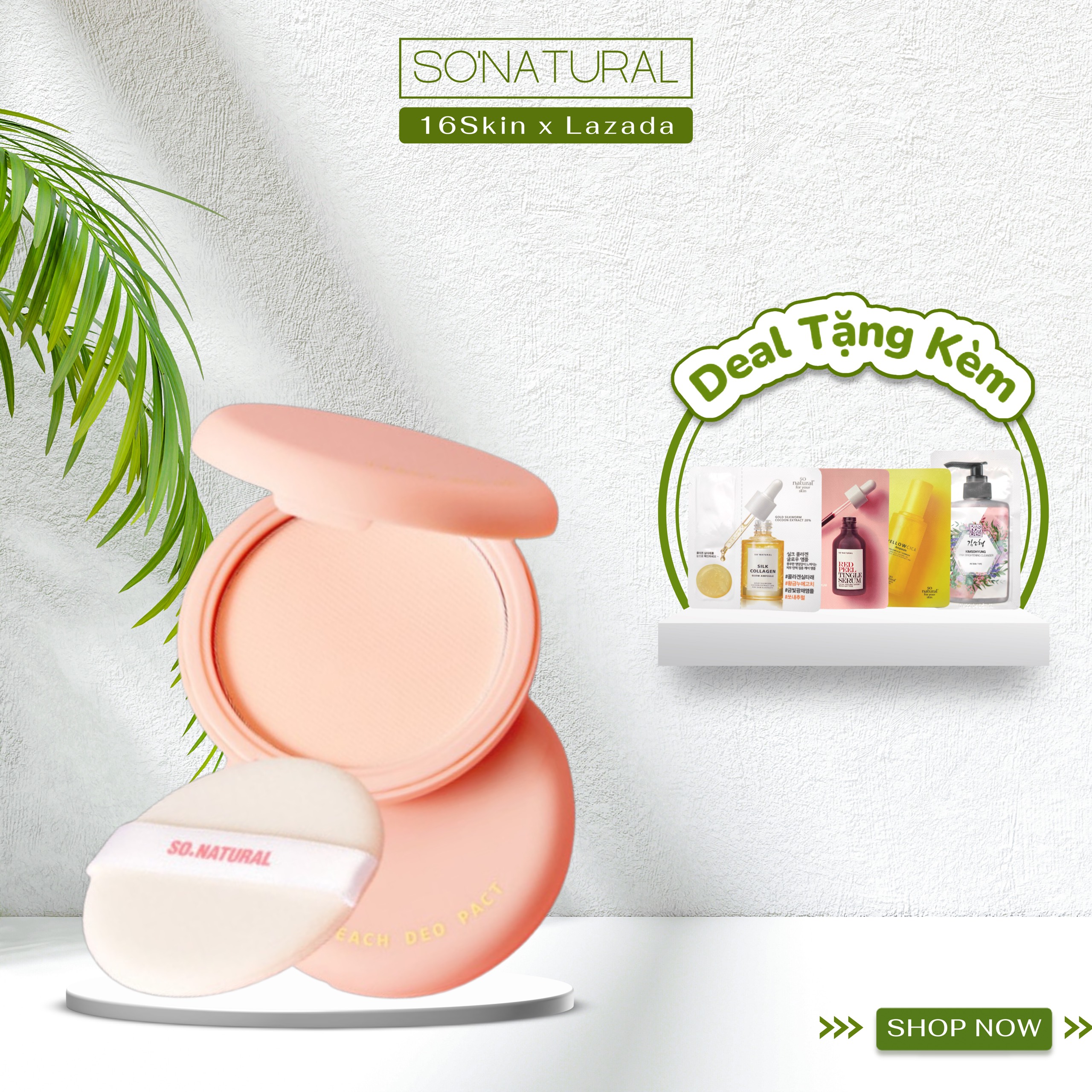 Phấn nách đào peach deo pact hút mồ hôi, khử mùi nách với hương đào siêu thơm i so'natural hàn quốc chính hãng