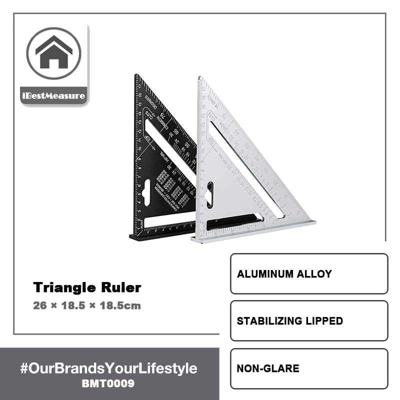 iBestMeasure Thước tam giác hợp kim nhôm 7Inch ， Thước đo góc đo tốc độ thước đo vuông thước đo cho nhà xây dựng / Đo chế biến gỗ / Nghệ sĩ tự làm