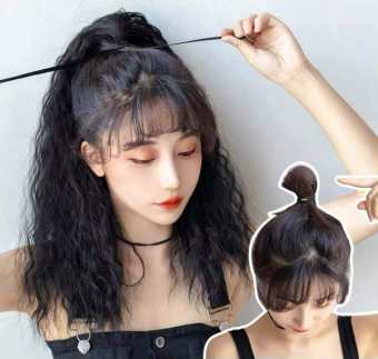 tóc giả nữ cột xù mì, tóc giả buộc, đuôi tóc giả, tóc đuôi ngựa xoăn sóng