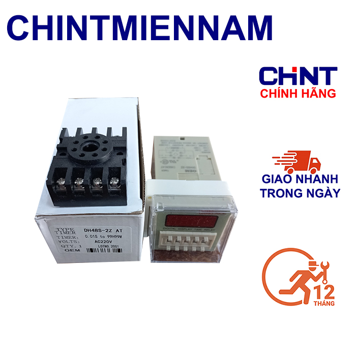 Rơ le thời gian timer DH48S-2Z 1 dãy số Đã kèm đế Relay thời gian Timer Công tắc thời gian Bộ hẹn giờ Bộ định thời DH48S