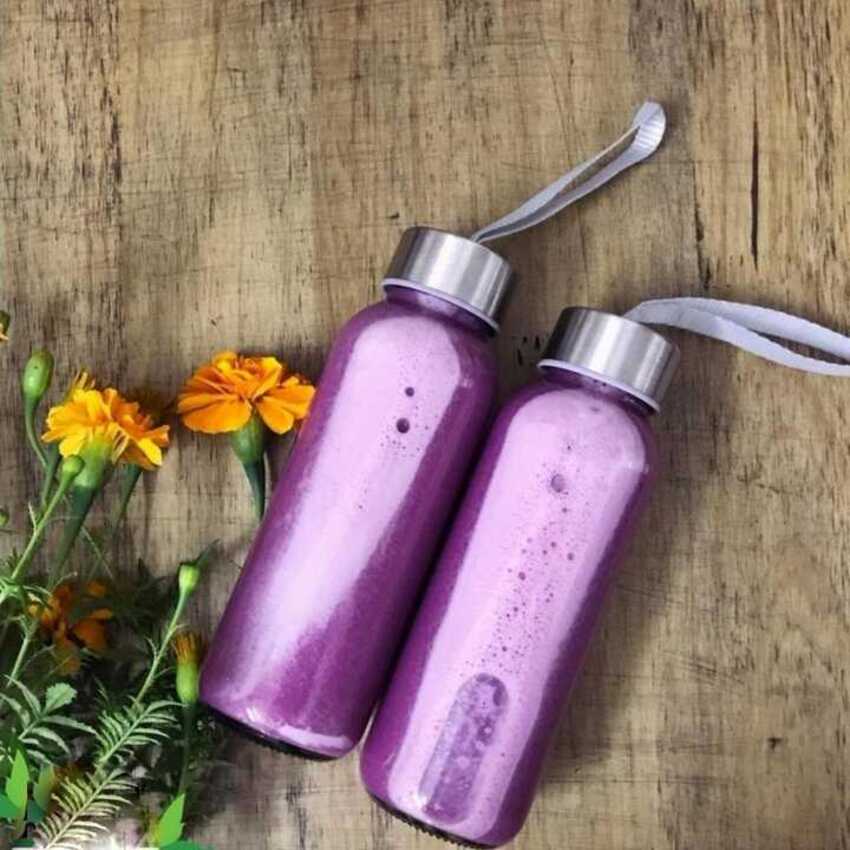 Chai Nước Thủy Tinh có dây treo 300ML (combo 10 cái) nắp thiếc - Bình Thủy Tinh Đựng Nước - Chai Đựng Nước Ép - Chai Detox - Chai Đựng Trà Sữa