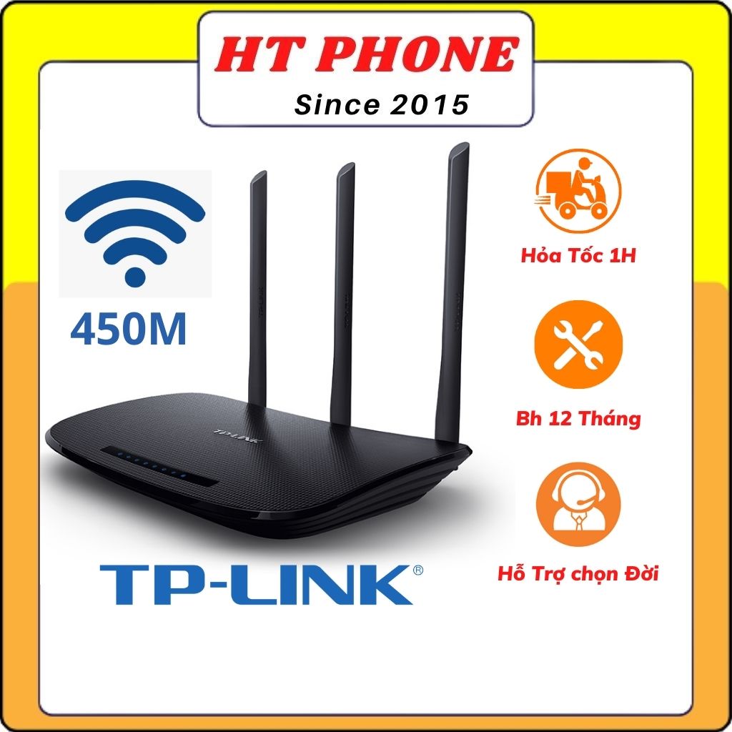 Modem wifi router Bộ Phát cục phát WiFi Tp link 3 Râu 450Mbps đã qua sử dụng