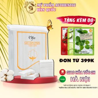 ⊕∈ Bông tẩy trang 222 miếng Cotton Pad Jieya MOON21 3 lớp 100 sợi bông tự nhiên dập viền không xơ làm sạch make up bụi bẩn - Chica