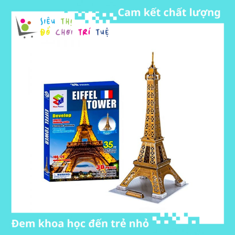 Mô hình giấy 3d magic puzzle: tháp eiffel - kích thích khả năng quan sát, tăng tư duy logic cho trẻ⚡siêu thị đồ chơi trí tuệ⚡