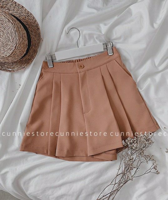 Quần short nữ dáng váy vải vitex cao cấp