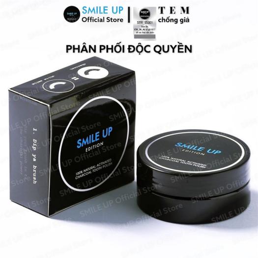 Than hoạt tính trắng răng SMILE UP loại bỏ ố vàng - thơm miệng 100G