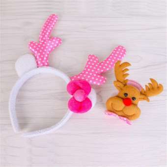 Bộ Băng Đô Cài Tóc Và Vòng Đeo Tay Hình Tuần Lộc Noel Giáng Sinh Cho Bé