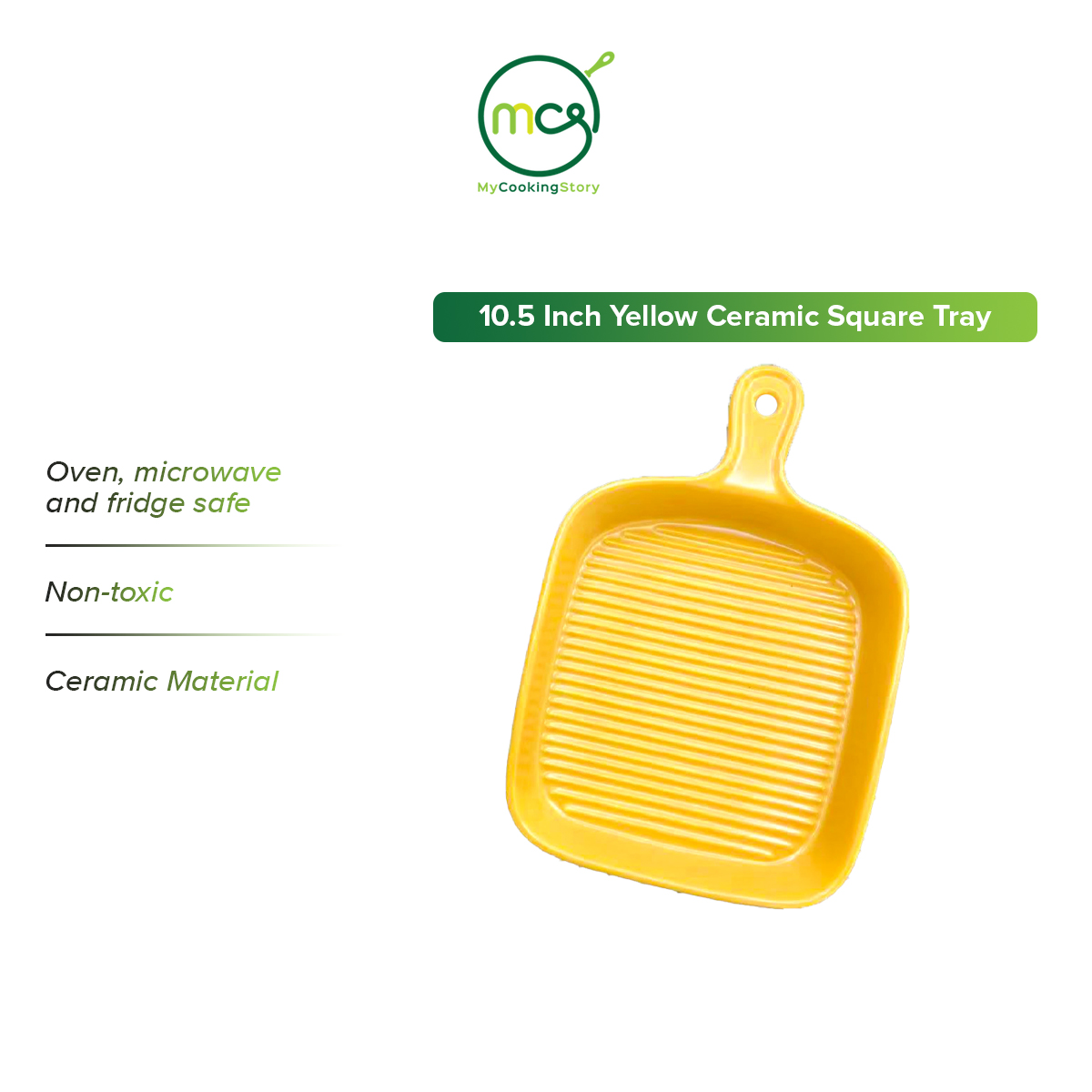 Gambar My Cooking Story   10.5 Inch Yellow Ceramic Square Tray