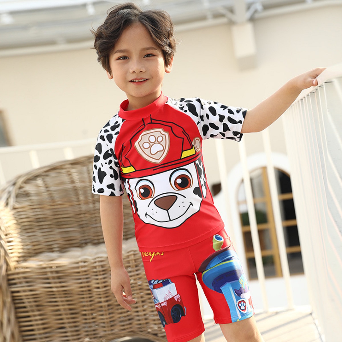 Bộ đồ bơi họa tiết chú chó cứu hộ kèm nón bơi cho bé trai DBBT105